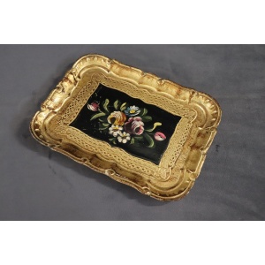 Hand-Painted Wood Tray, 1980s