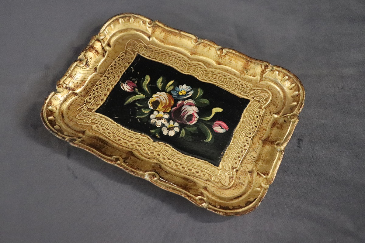 Hand-Painted Wood Tray, 1980s