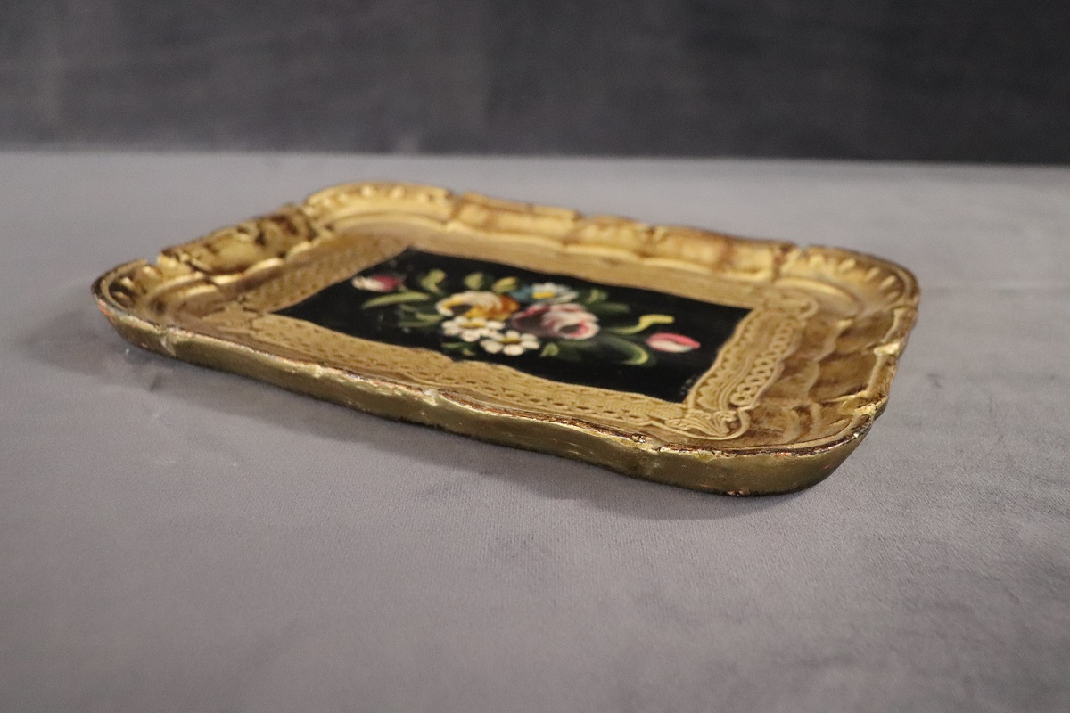 Hand-Painted Wood Tray, 1980s