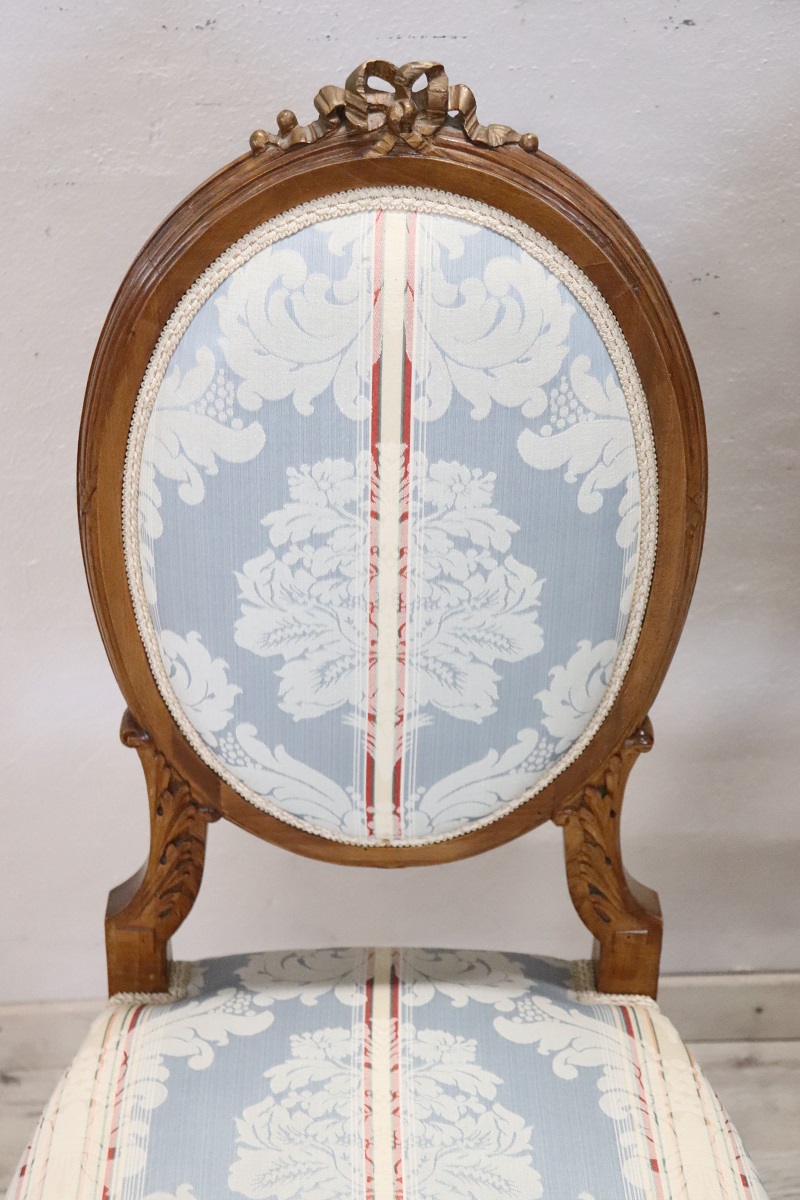 Early 20th Century Carved Beech Wood Chairs, Set of 2