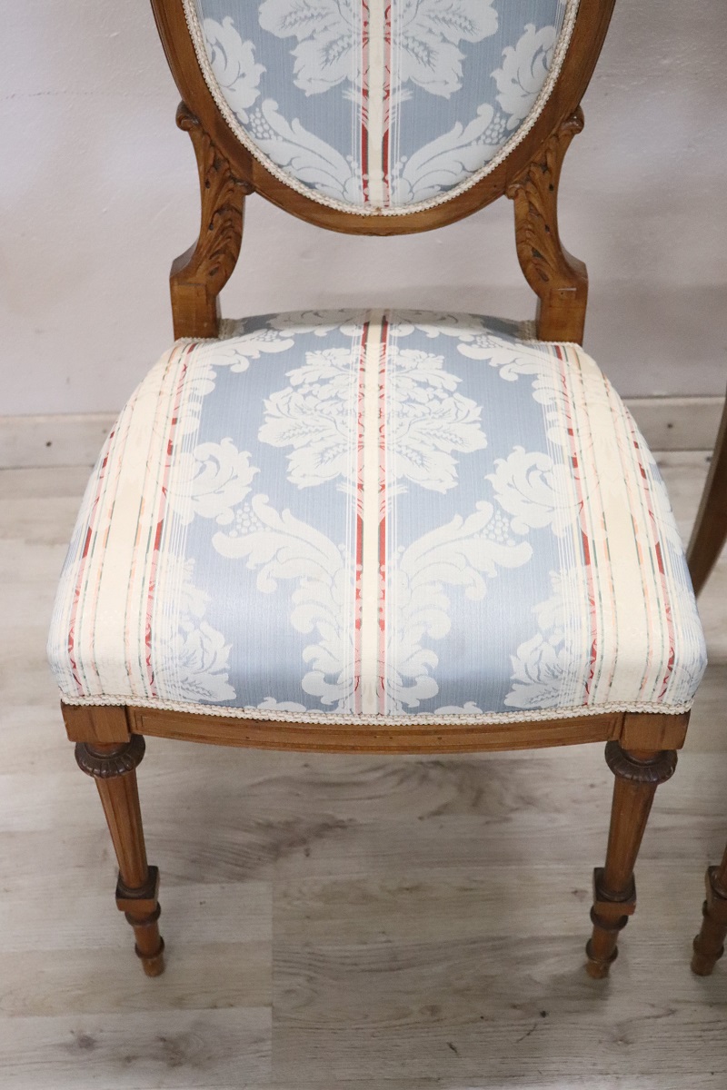 Early 20th Century Carved Beech Wood Chairs, Set of 2
