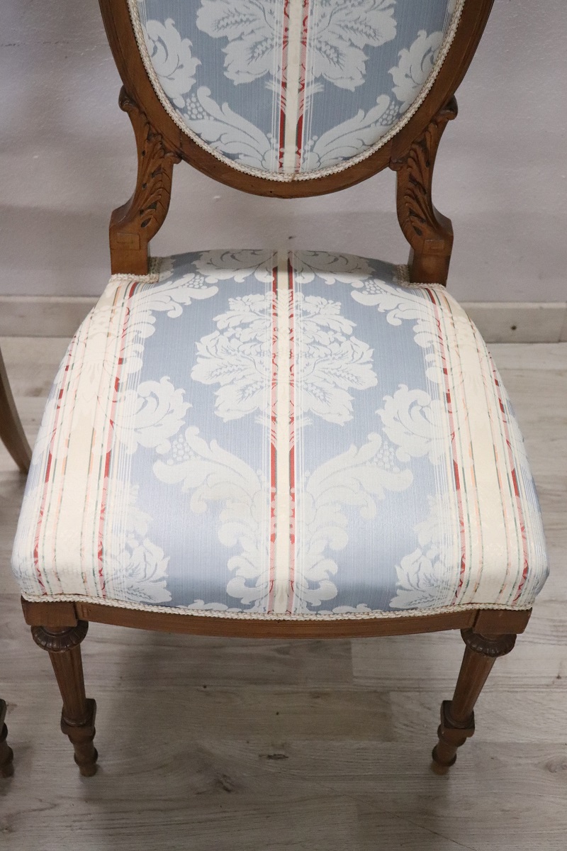 Early 20th Century Carved Beech Wood Chairs, Set of 2