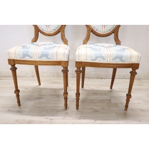 Early 20th Century Carved Beech Wood Chairs, Set of 2