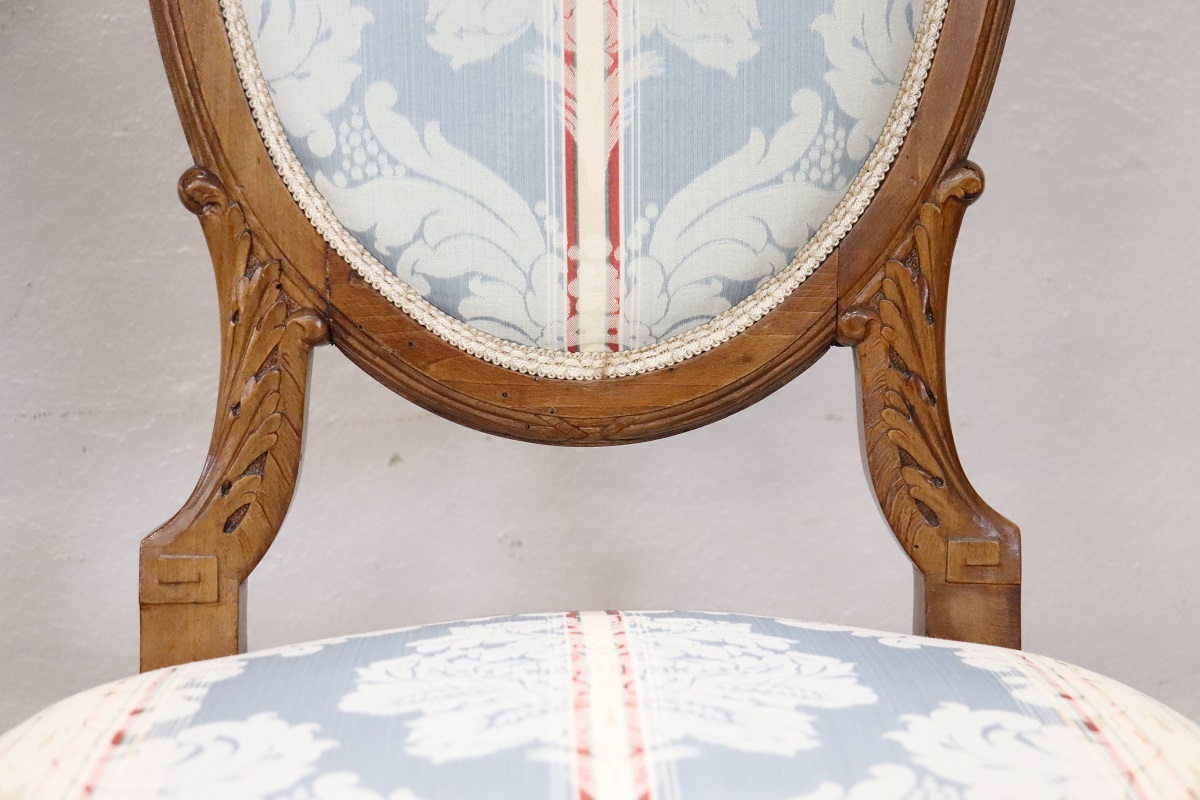 Early 20th Century Carved Beech Wood Chairs, Set of 2