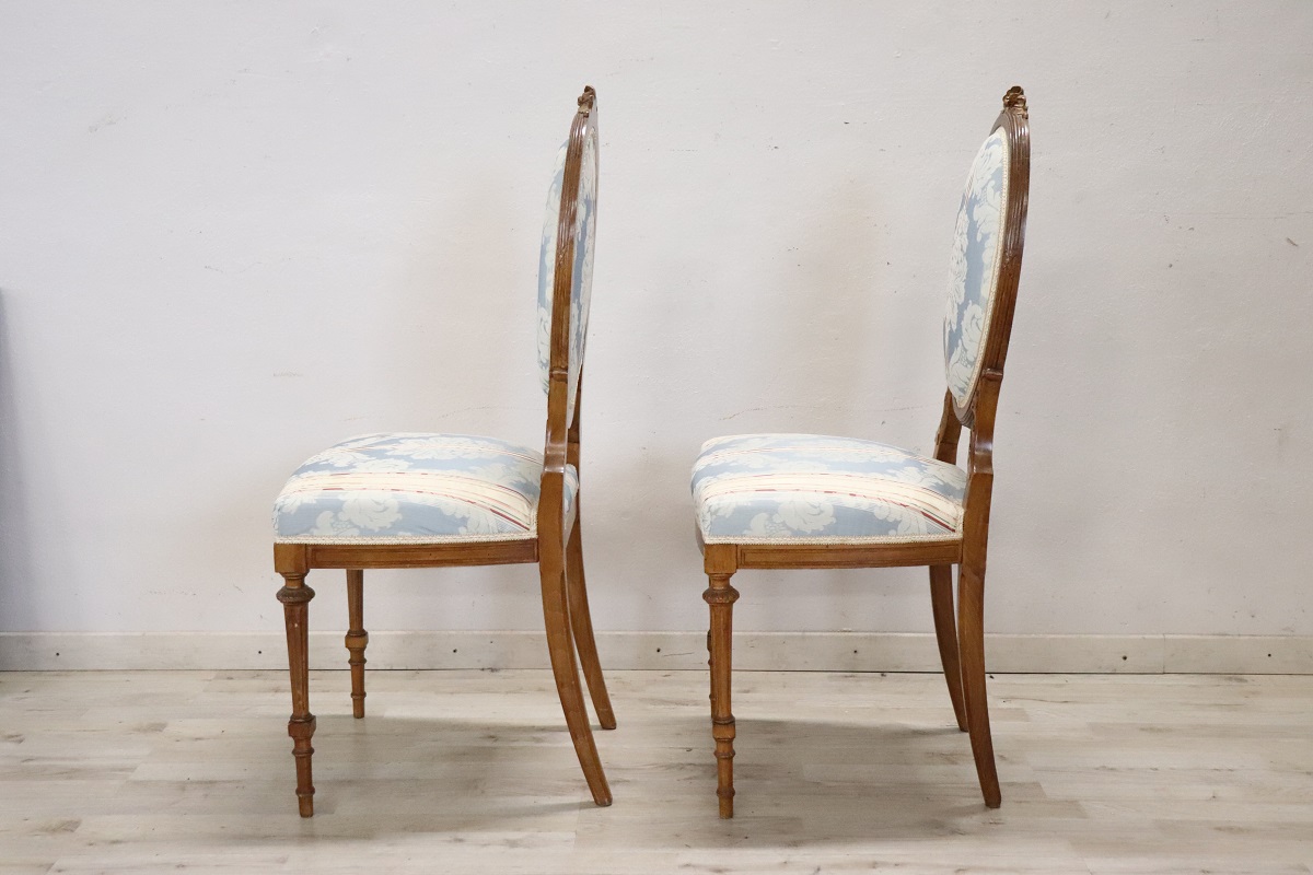 Early 20th Century Carved Beech Wood Chairs, Set of 2