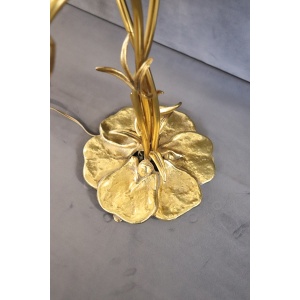 Vintage Brass and Glass Table Lamp, 1980s