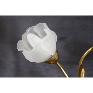 Vintage Brass and Glass Table Lamp, 1980s