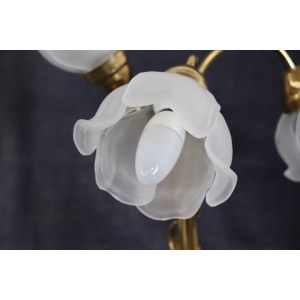 Vintage Brass and Glass Table Lamp, 1980s