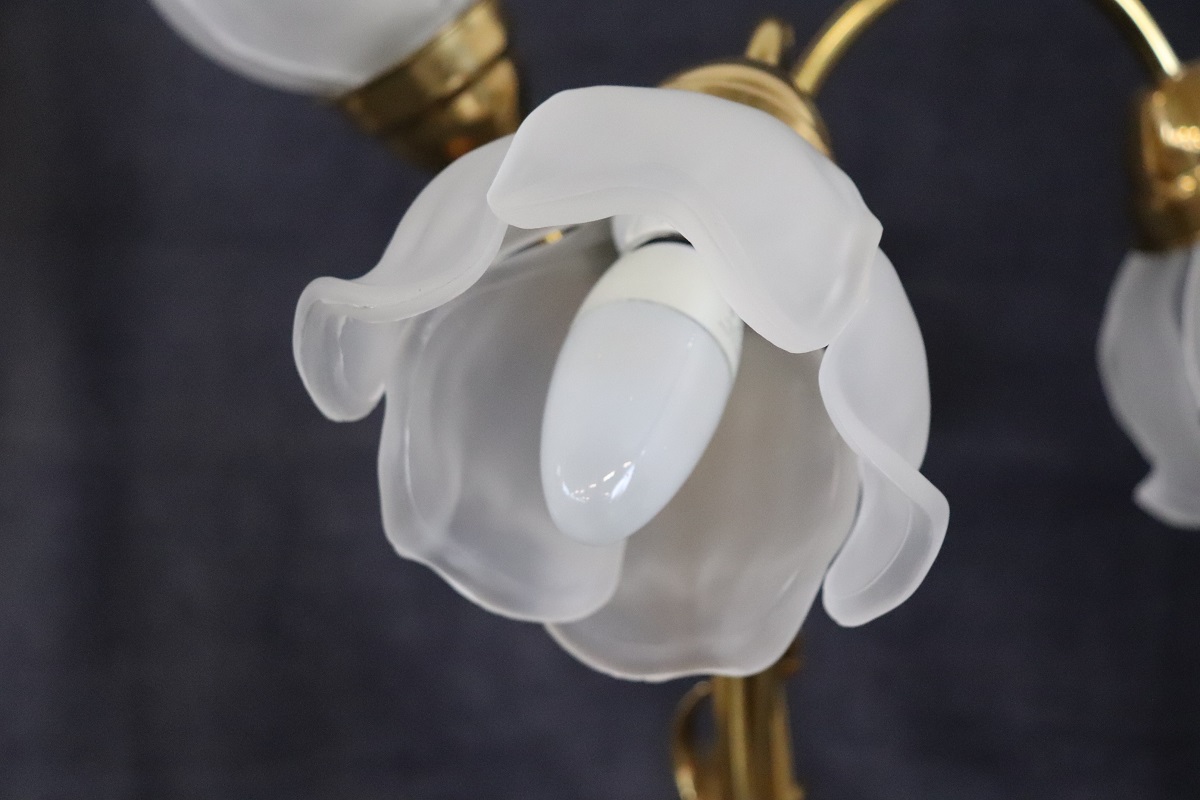 Vintage Brass and Glass Table Lamp, 1980s