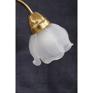 Vintage Brass and Glass Table Lamp, 1980s
