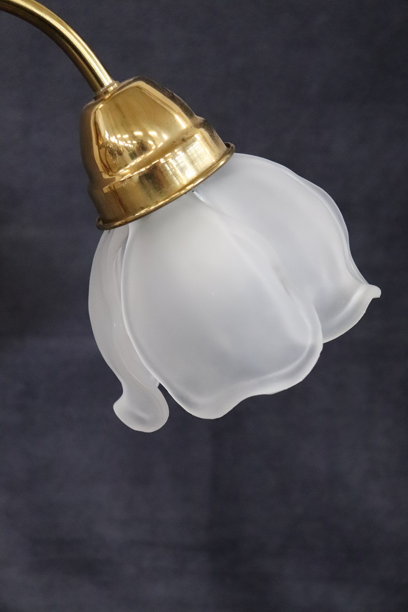 Vintage Brass and Glass Table Lamp, 1980s