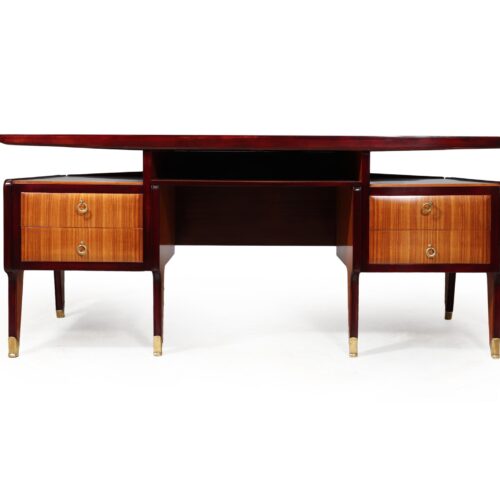 Mid Century Modern Crafted Italian Mahogany Desk