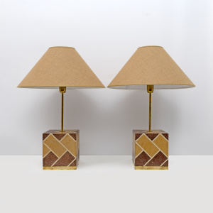 Pair of Liberty Era Italian Cementite Table Lamps