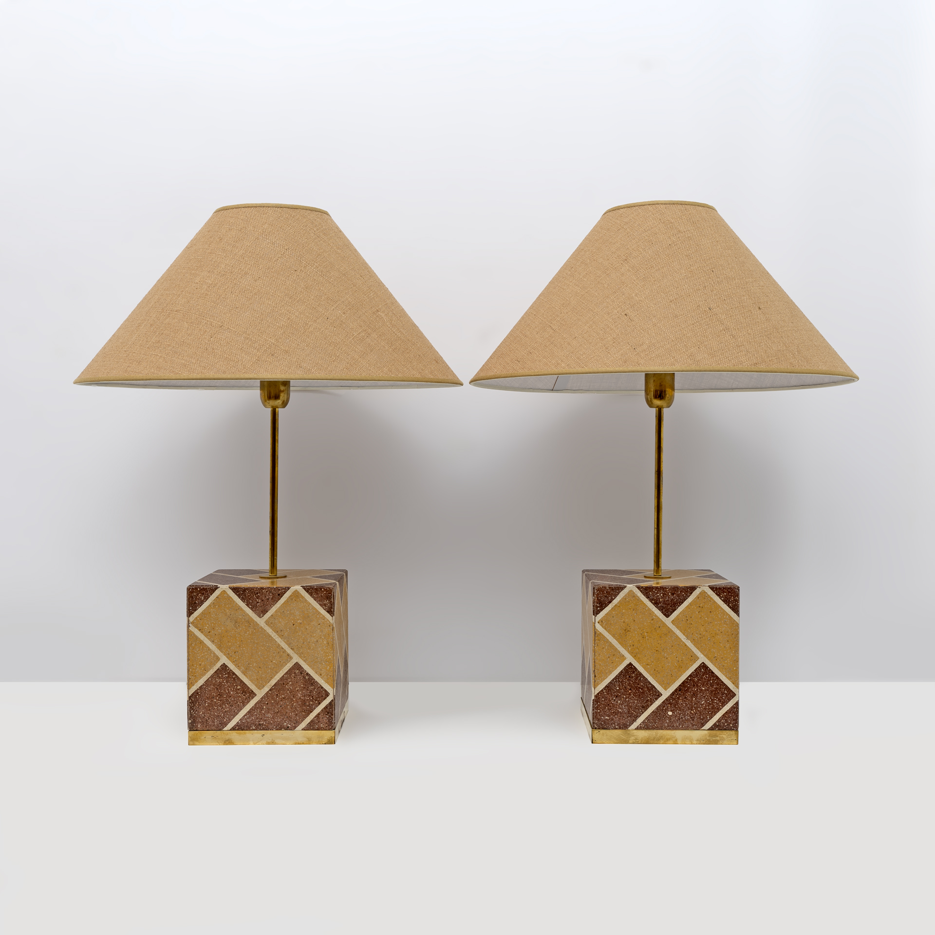 Pair of Liberty Era Italian Cementite Table Lamps