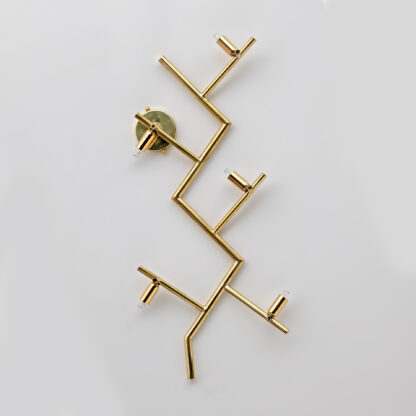 Pair of Modern Italian Murano Glass and Brass Flowers Wall Lamps - Image 9
