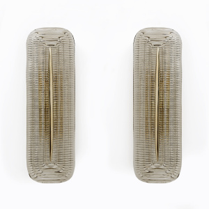 Pair of Modern Italian Murano Glass and Brass Sconces