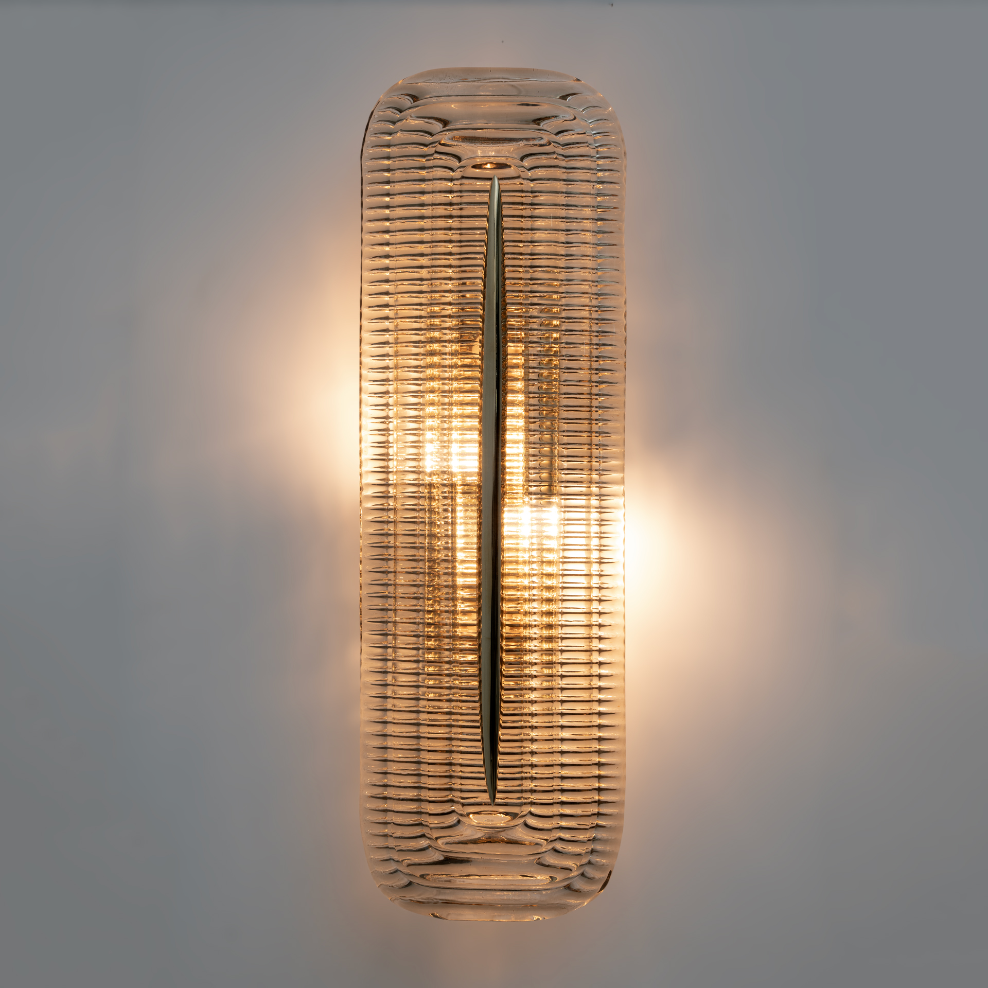 Pair of Modern Italian Murano Glass and Brass Sconces