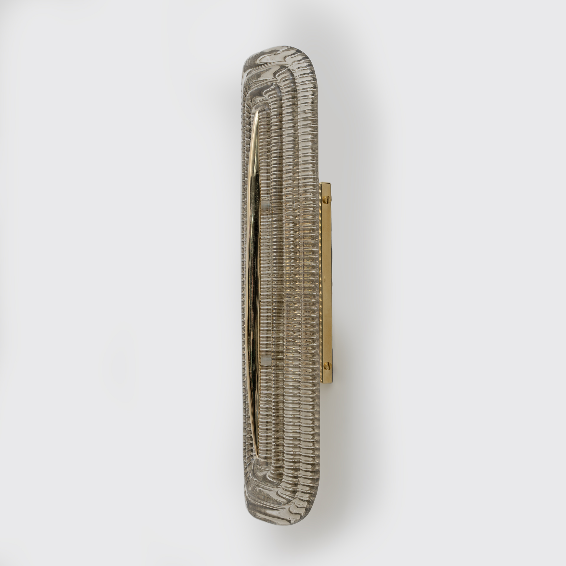 Pair of Modern Italian Murano Glass and Brass Sconces