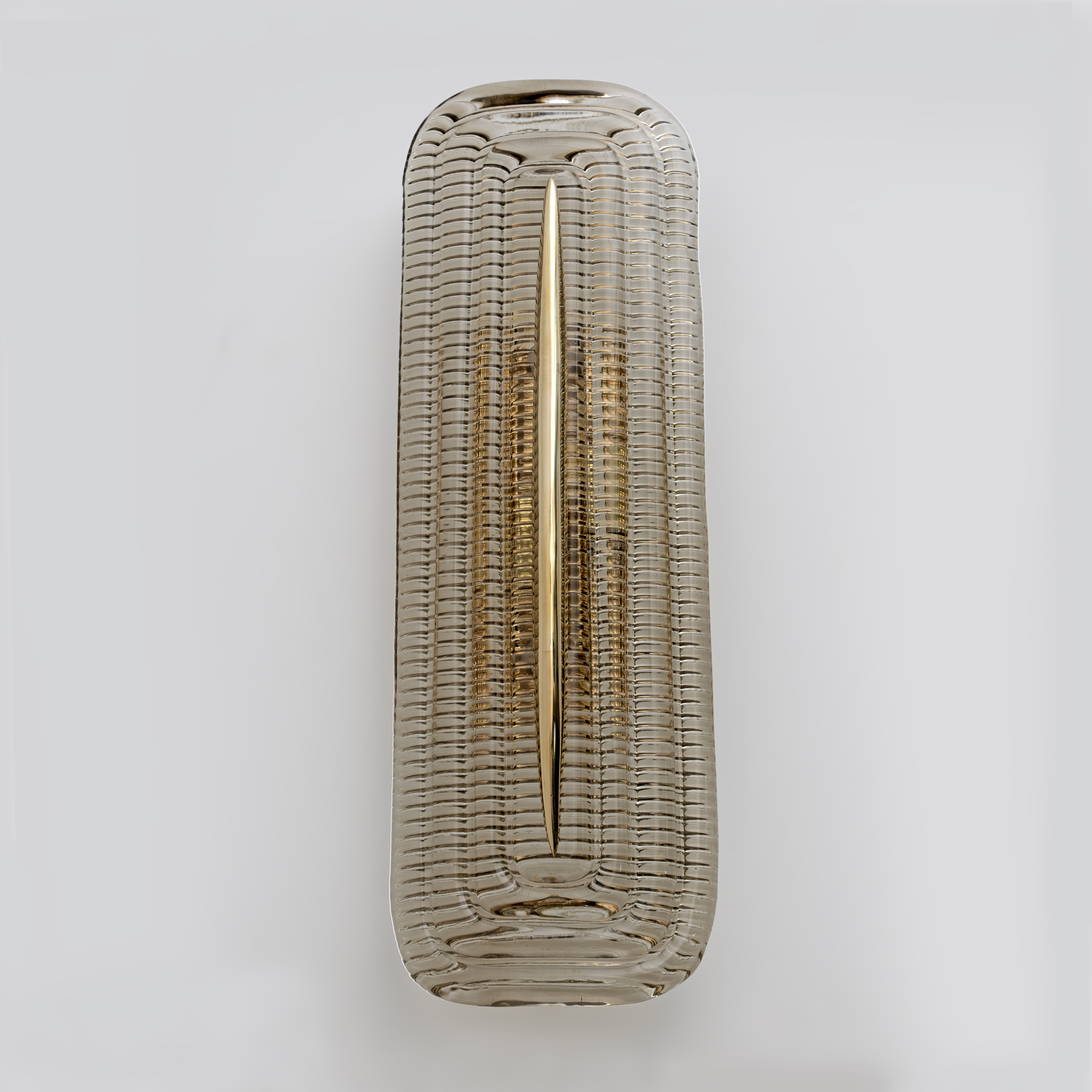 Pair of Modern Italian Murano Glass and Brass Sconces