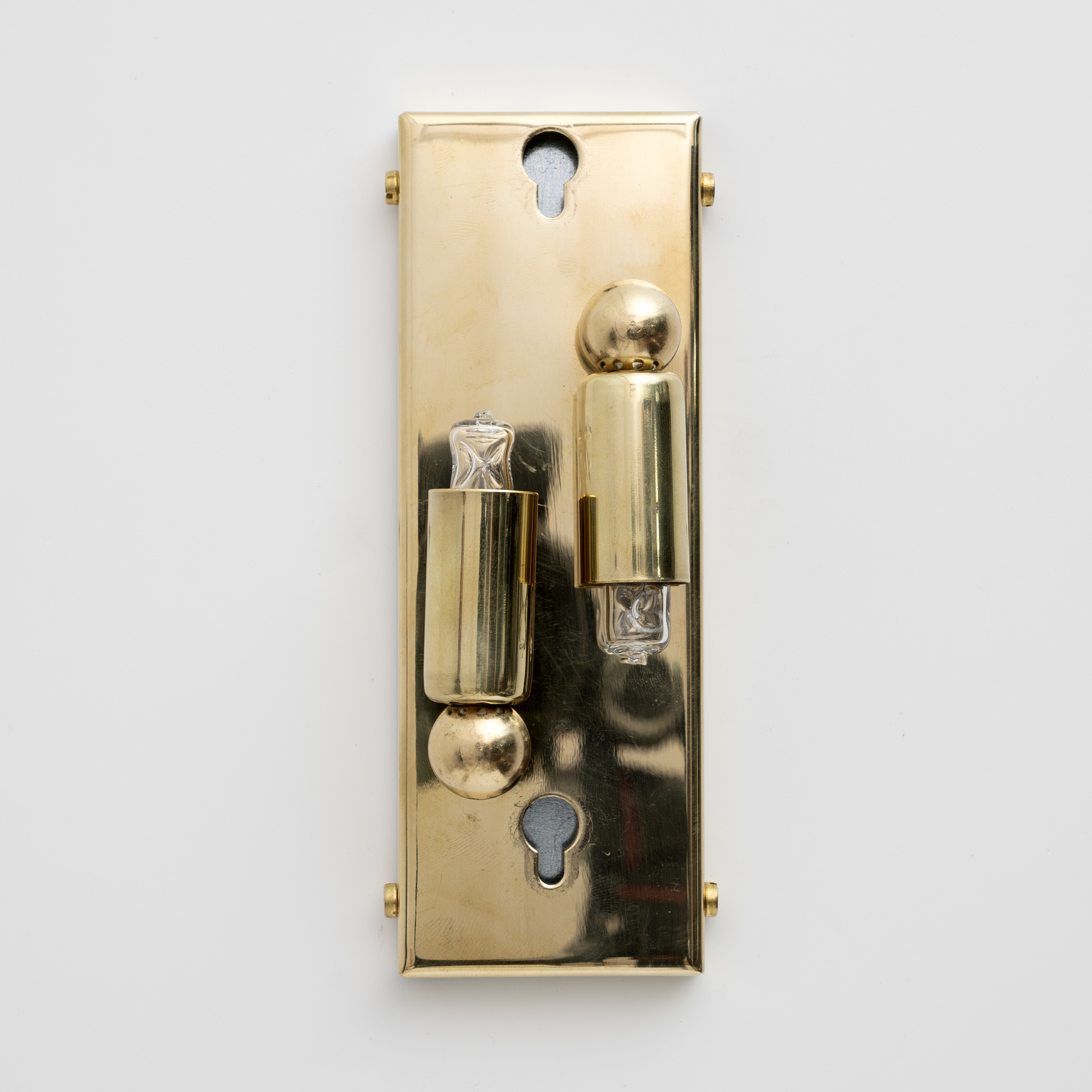 Pair of Modern Italian Murano Glass and Brass Sconces