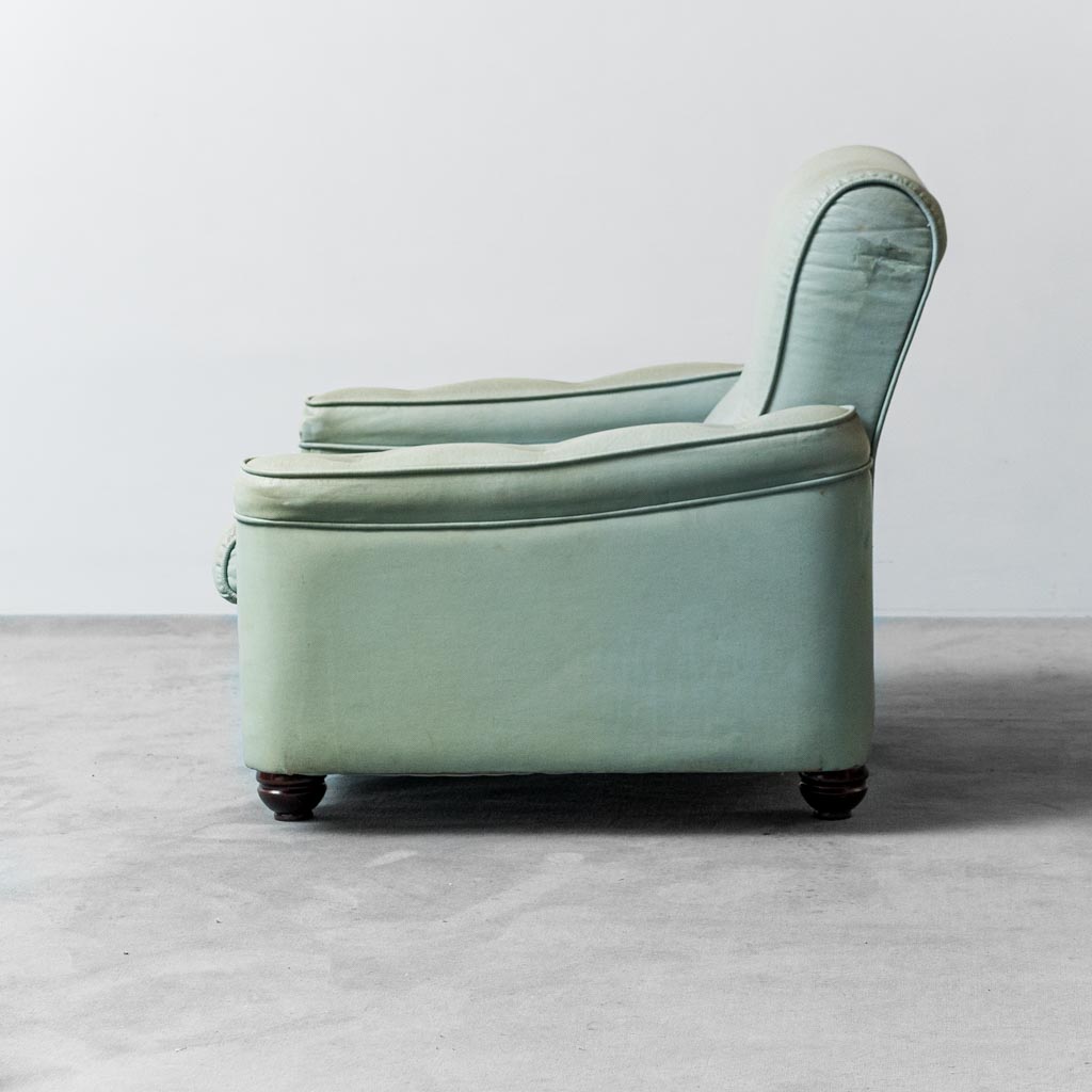 Pair Of Armchairs In Sage Green Fabric From The 1950s Modern Vintage