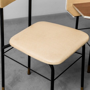 Wooden Console 2 Modern Vintage 60's Fabric Chairs