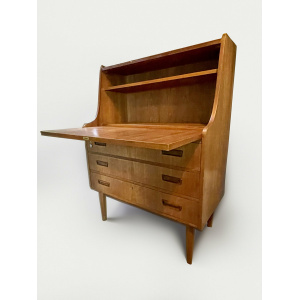 Mid Century Scandinavian Vintage Teak Wood Storage Writing Desk/Chest Of Drawers From The 50's And 60's