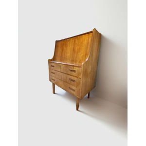Mid Century Scandinavian Vintage Teak Wood Storage Writing Desk/Chest Of Drawers From The 50's And 60's