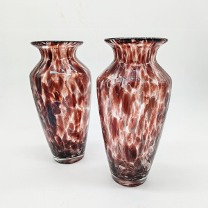 Vintage Pair of Hand Made Vases in Murano Glass - 1960s
