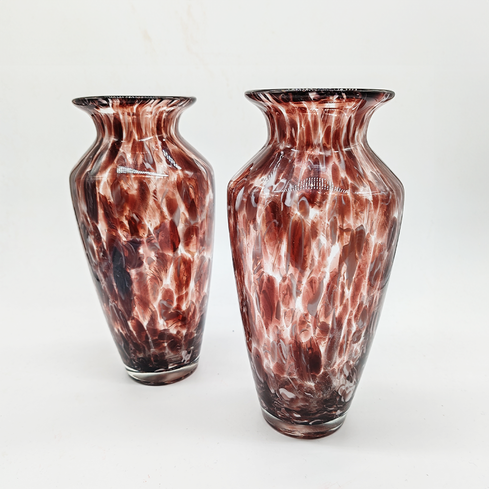 Vintage Pair of Hand Made Vases in Murano Glass - 1960s