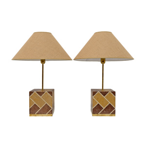 Pair of Liberty Era Italian Cementite Table Lamps