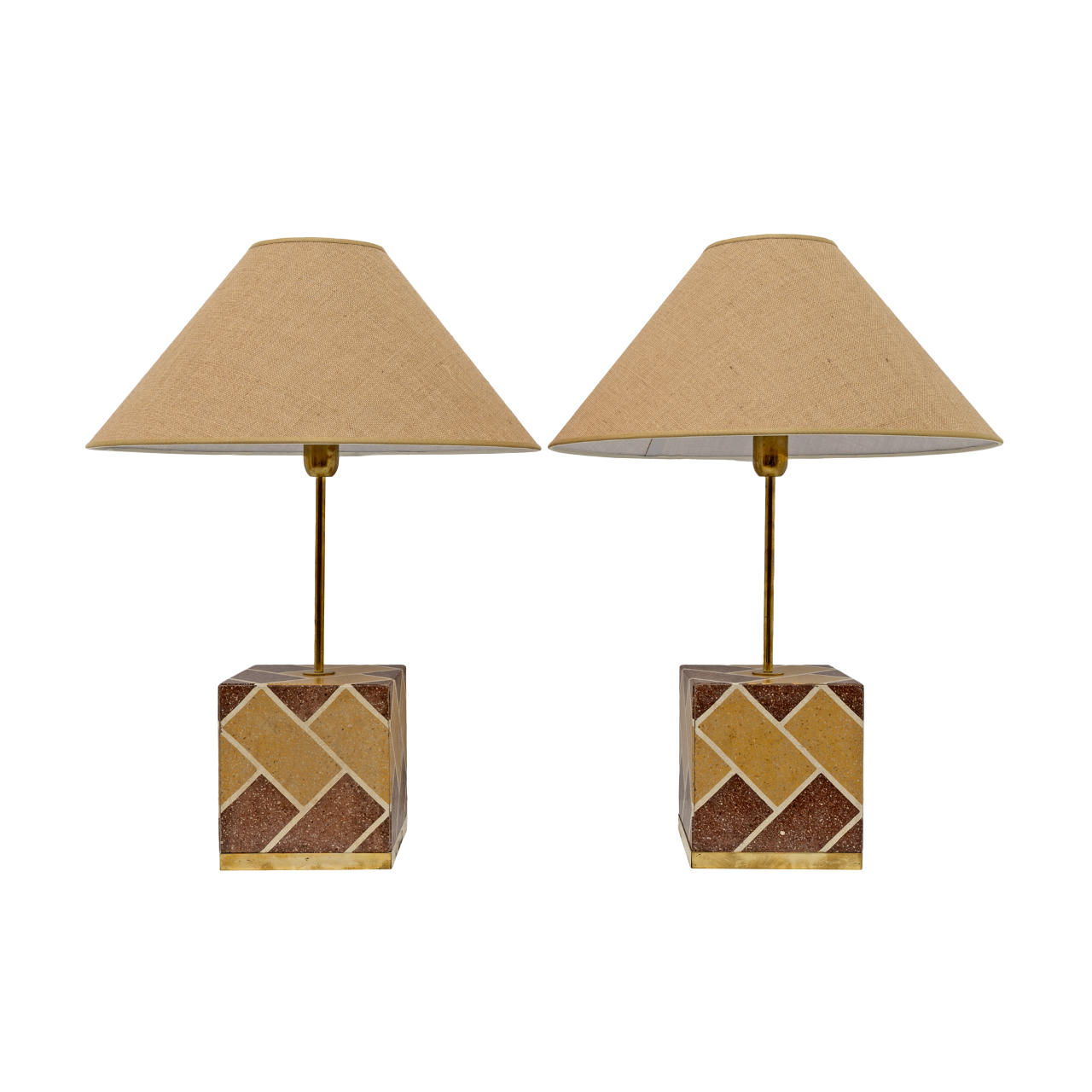 Pair of Liberty Era Italian Cementite Table Lamps