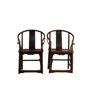 Pair of Ming Style Chinese Hardwood Armchairs