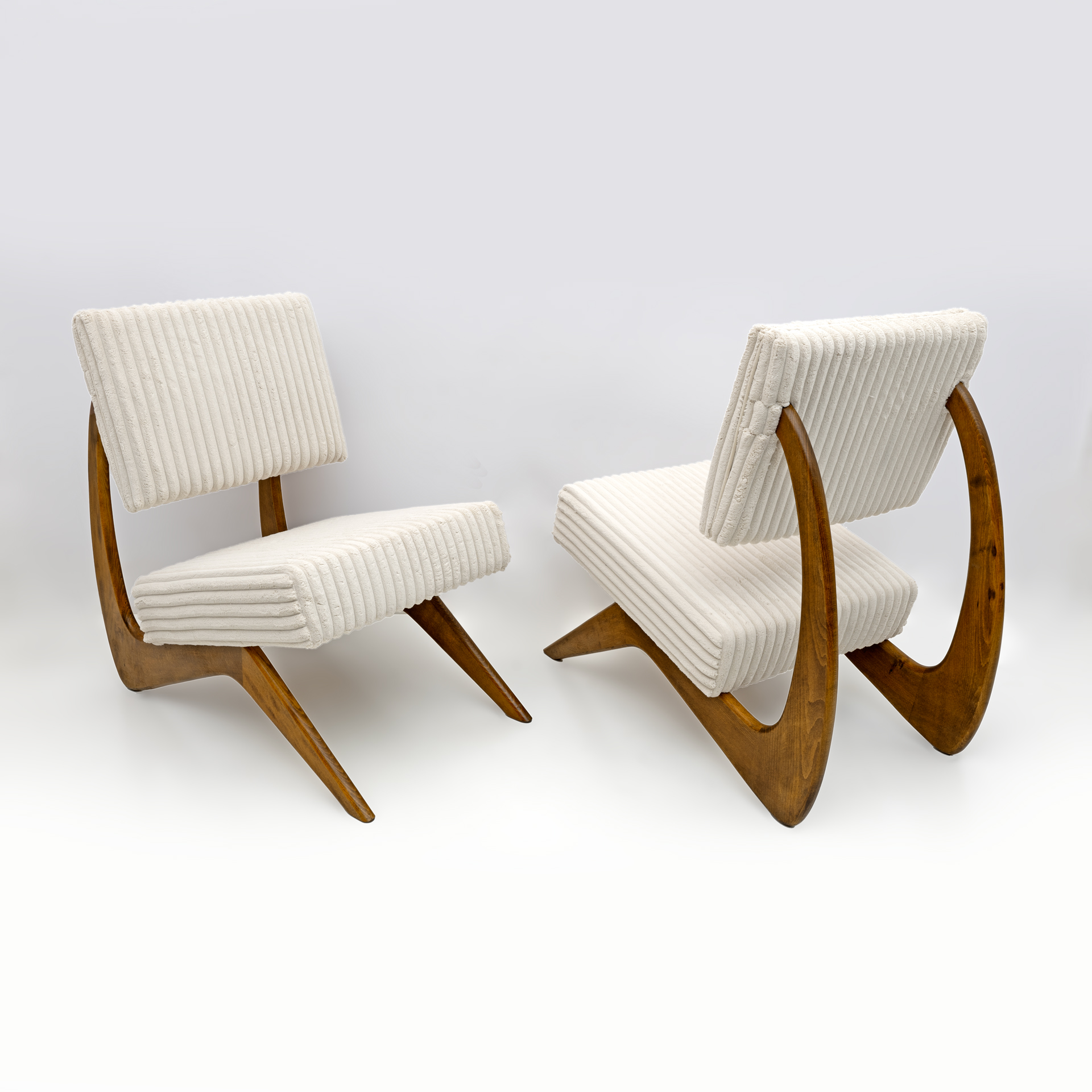 Pair of Adrian Pearsall Midcentury Walnut Lounge Chairs for Craft Associates