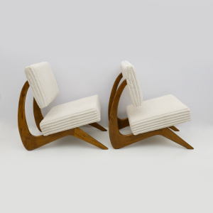 Pair of Adrian Pearsall Midcentury Walnut Lounge Chairs for Craft Associates