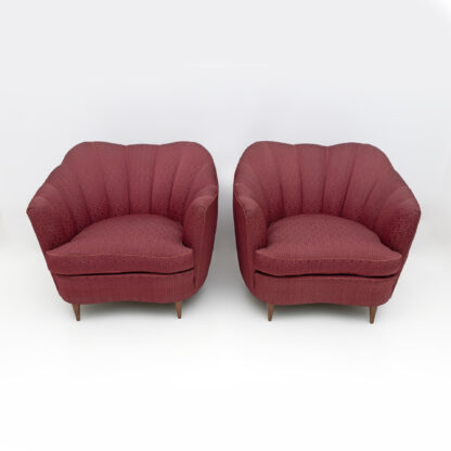 Pair of Gio Ponti Mid-Century Modern Velvet Armchairs for Casa e Giardino, 1950s - Image 2