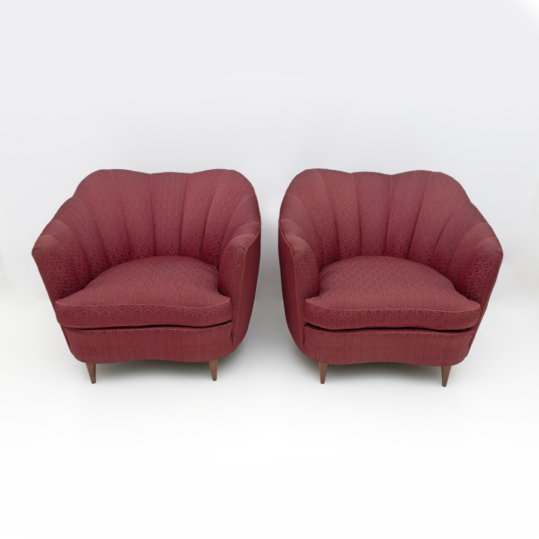 Pair of Gio Ponti Mid-Century Modern Velvet Armchairs for Casa e Giardino, 1950s - Image 2