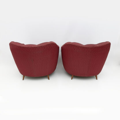 Pair of Gio Ponti Mid-Century Modern Velvet Armchairs for Casa e Giardino, 1950s - Image 7