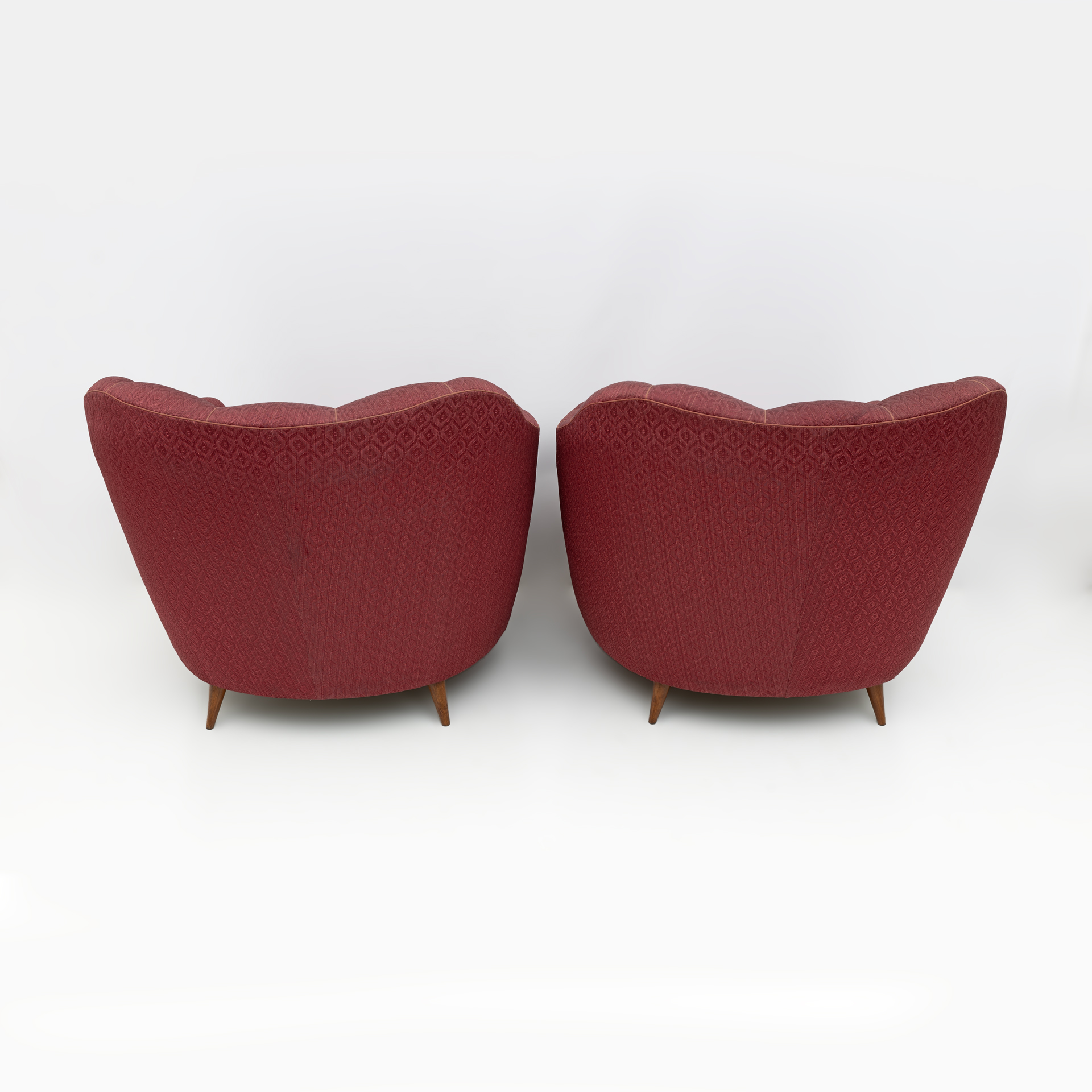 Pair of Gio Ponti Mid-Century Modern Velvet Armchairs for Casa e Giardino, 1950s