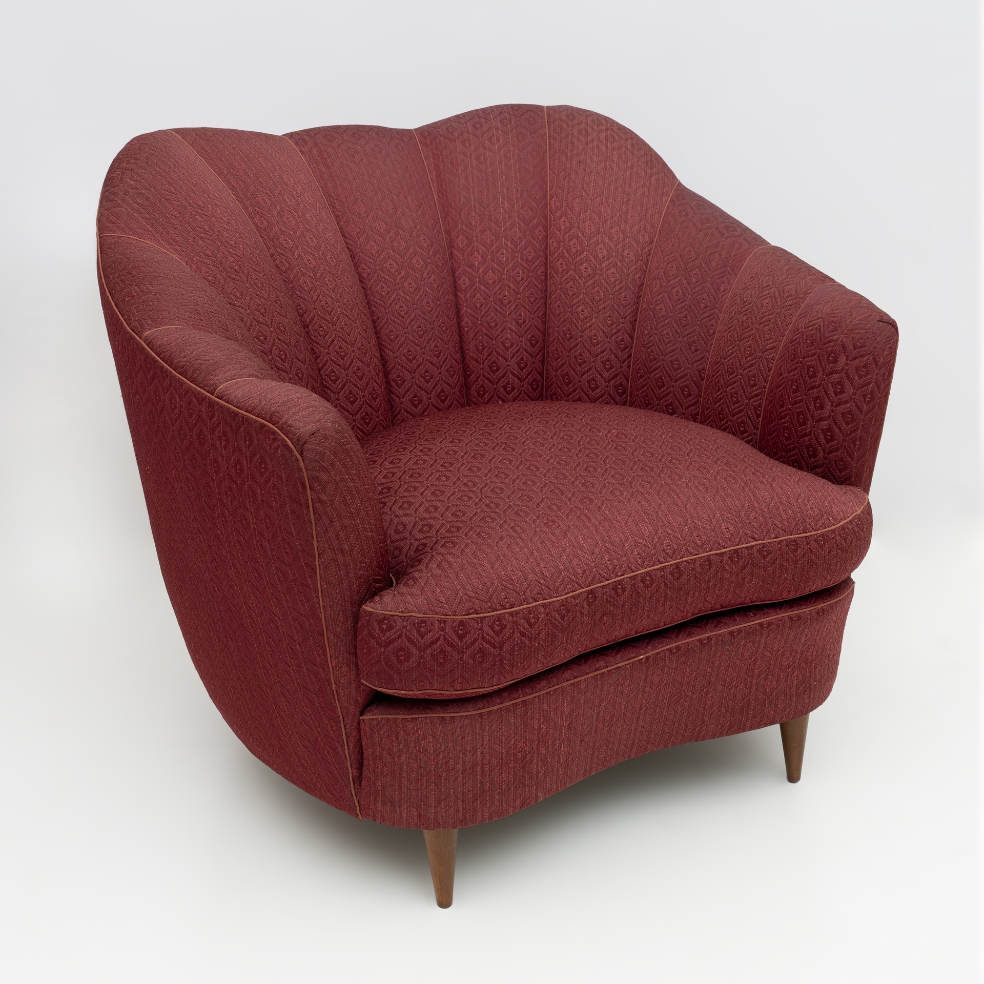 Pair of Gio Ponti Mid-Century Modern Velvet Armchairs for Casa e Giardino, 1950s