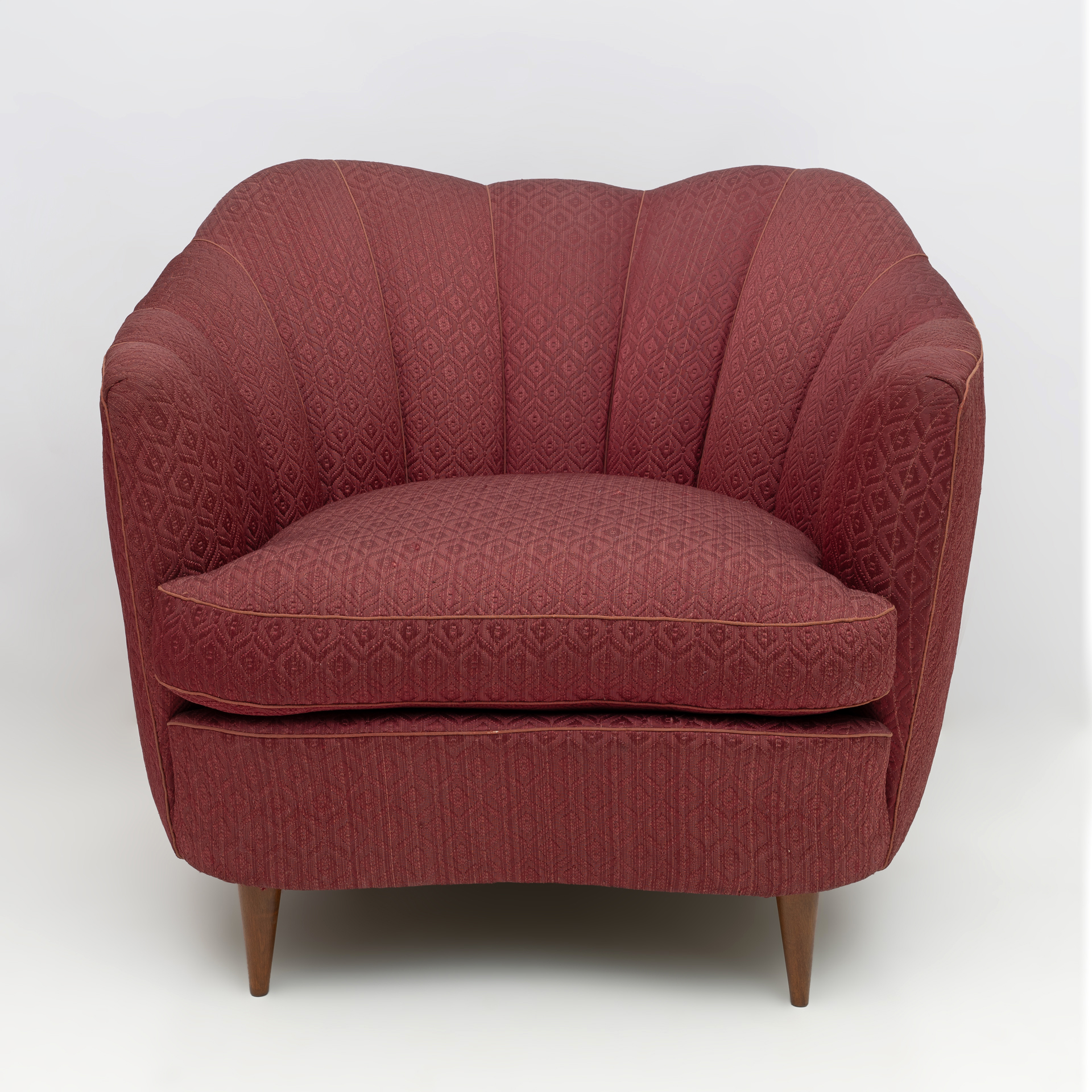 Pair of Gio Ponti Mid-Century Modern Velvet Armchairs for Casa e Giardino, 1950s