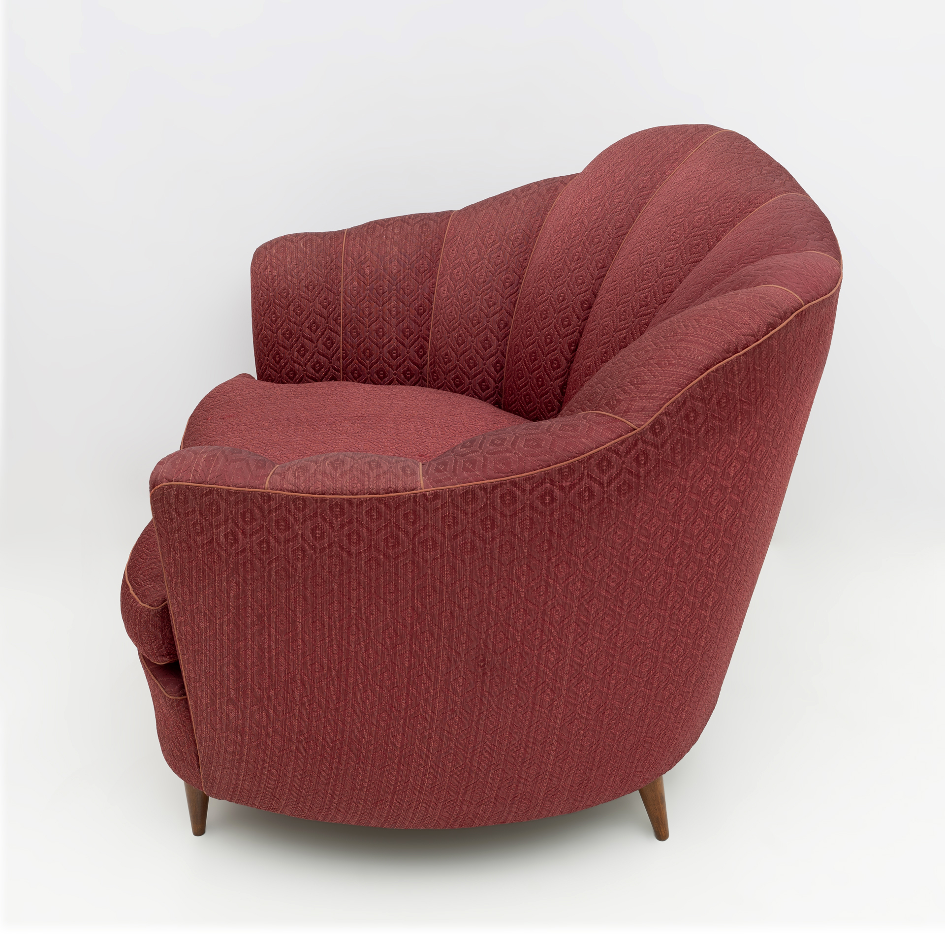 Pair of Gio Ponti Mid-Century Modern Velvet Armchairs for Casa e Giardino, 1950s