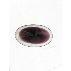 Purple Mid Century Scandinavian Biomorphic Studio Art Glass Bowl Circa 1960