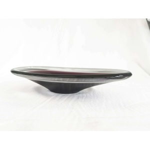 Purple Mid Century Scandinavian Biomorphic Studio Art Glass Bowl Circa 1960
