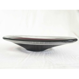 Purple Mid Century Scandinavian Biomorphic Studio Art Glass Bowl Circa 1960