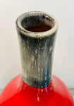 Large Italian Red & Grey Ceramic Glazed Vase, 1970s