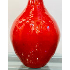 Large Italian Red & Grey Ceramic Glazed Vase, 1970s