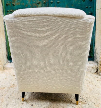 Mid Century French Cream Boucle Lounge Chairs, 1950s - Image 5