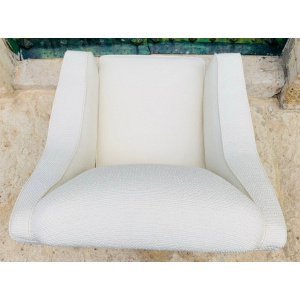 Mid Century French Cream Boucle Lounge Chairs, 1950s