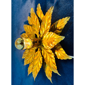 Hollywood Regency Style Gold-gilded Floral Wall Lights, 1980s